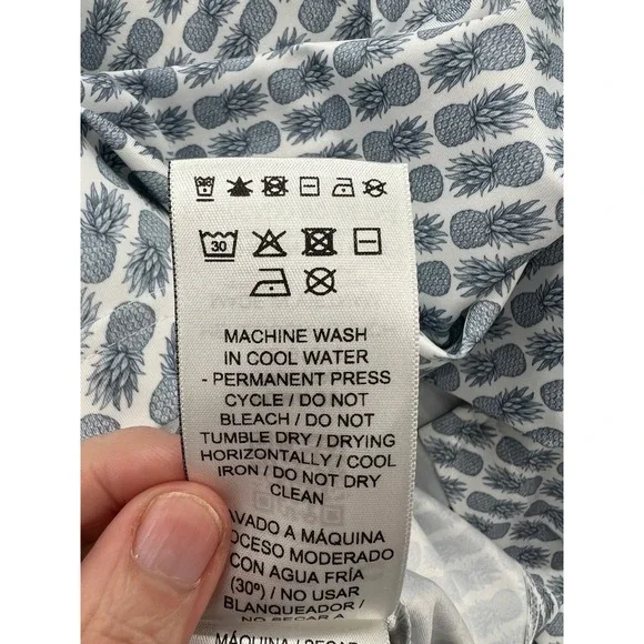 Puma Golf Polo Shirt Boys Large White Grey Pineapple Print Short Sleeve Logo - Picture 9 of 13